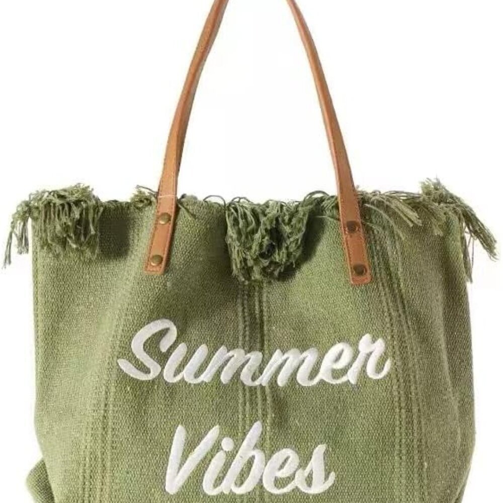 Women Canvas Tote Bag Large Capacity Hand Embroidery Casual Beach Purse